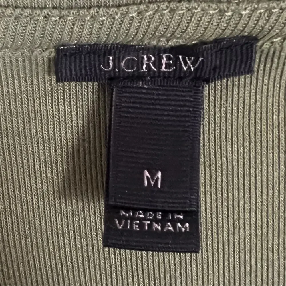 J. Crew Olive Green Draped Ruffle Tank Top Size Medium